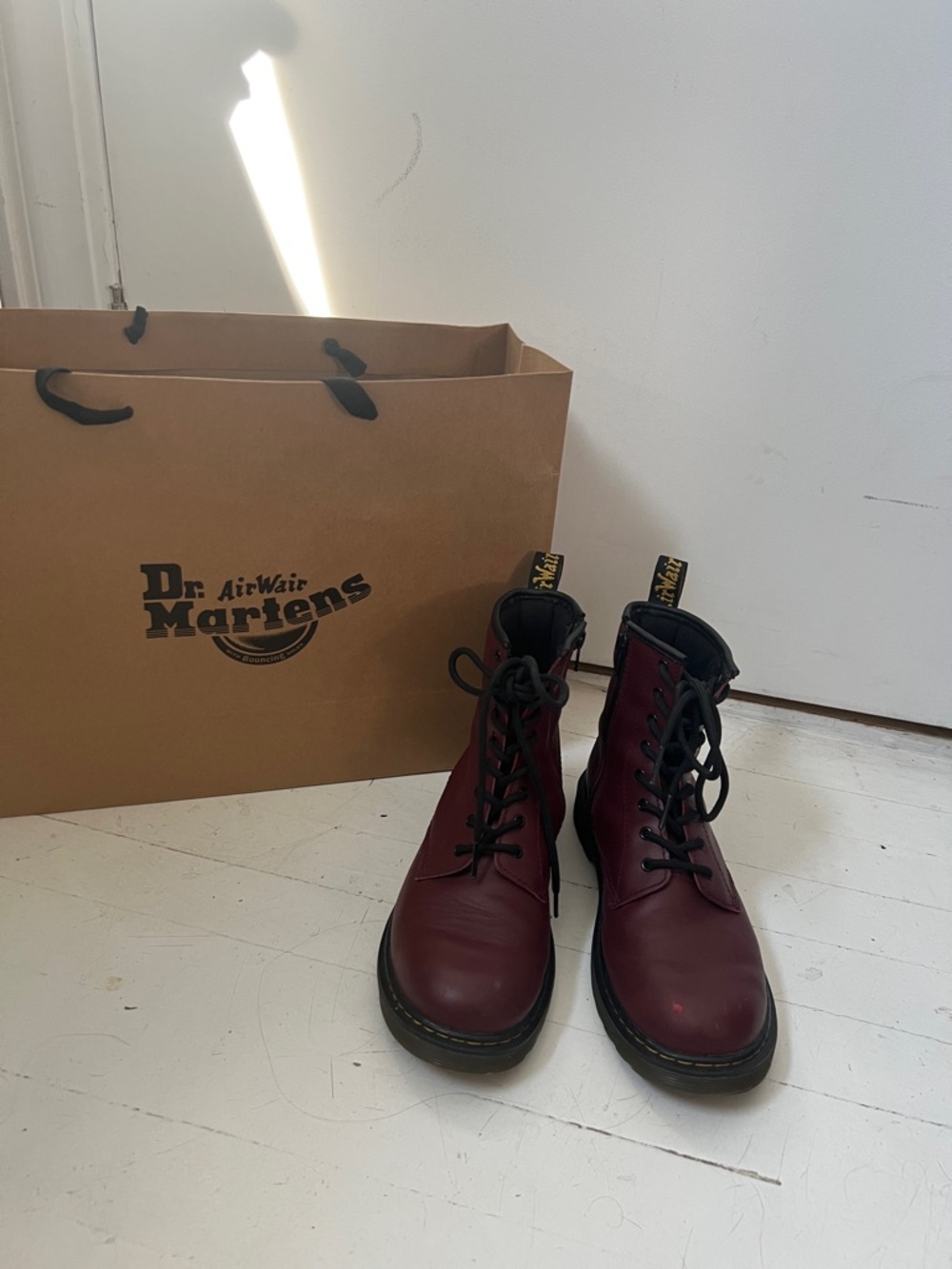 Dr. Martens Burgundy 8-Eye Leather Combat Boots